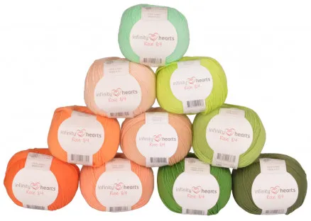 Infinity Hearts Rose 8/4 Garnpakke 26 Orange og Grøn nuancer - 10 stk - Orange og Grøn nuancer